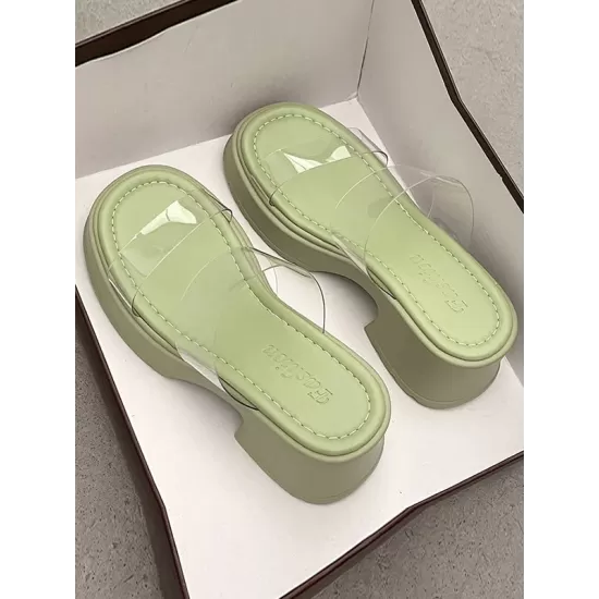 Open Toe Round-Toe Split-Joint Transparent Slippers Pumps Sandals Open Toe Round-Toe Split-Joint Transparent Slippers Pumps Sandals