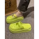 Hollow Round-Toe Solid Color Slippers Sandals Hollow Round-Toe Solid Color Slippers Sandals