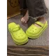 Hollow Round-Toe Solid Color Slippers Sandals Hollow Round-Toe Solid Color Slippers Sandals