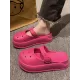 Hollow Round-Toe Solid Color Slippers Sandals Hollow Round-Toe Solid Color Slippers Sandals