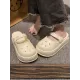 Hollow Round-Toe Solid Color Slippers Sandals Hollow Round-Toe Solid Color Slippers Sandals