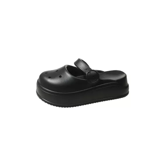 Hollow Round-Toe Solid Color Slippers Sandals Hollow Round-Toe Solid Color Slippers Sandals
