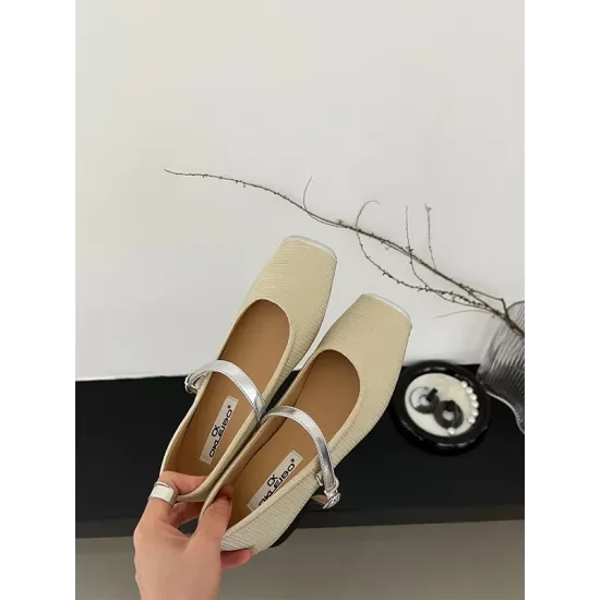 Contrast Color Round Cut Shallow Cut Split-Joint Square-Toe Mary Janes Contrast Color Round Cut Shallow Cut Split-Joint Square-Toe Mary Janes