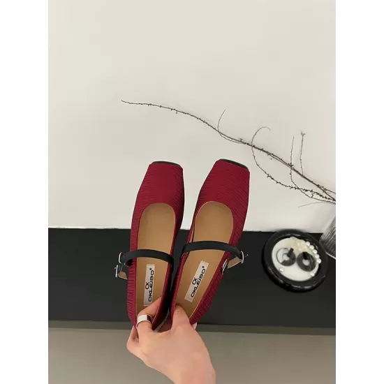 Contrast Color Round Cut Shallow Cut Split-Joint Square-Toe Mary Janes Contrast Color Round Cut Shallow Cut Split-Joint Square-Toe Mary Janes