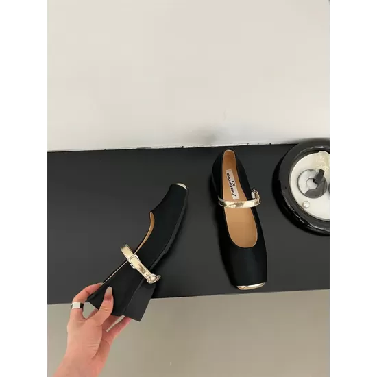 Contrast Color Round Cut Shallow Cut Split-Joint Square-Toe Mary Janes Contrast Color Round Cut Shallow Cut Split-Joint Square-Toe Mary Janes