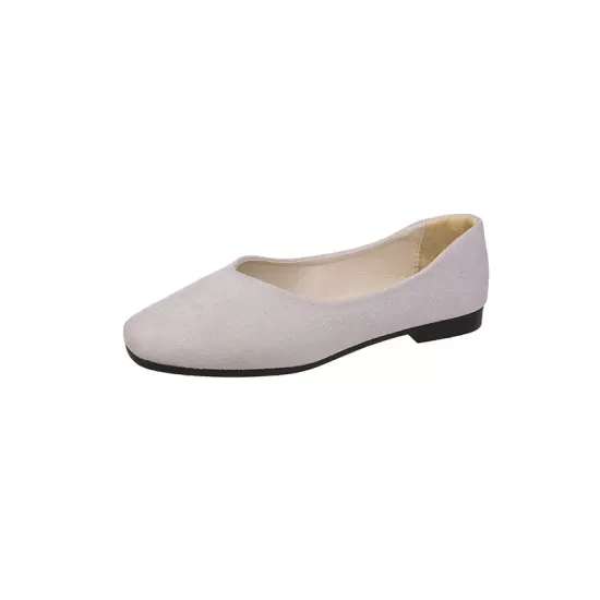 Solid Color Square-Toe Low Heels Flat Shoes Solid Color Square-Toe Low Heels Flat Shoes