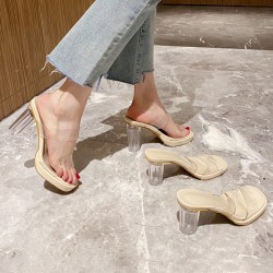 Open Toe Transparent Sandals Platform Shoes