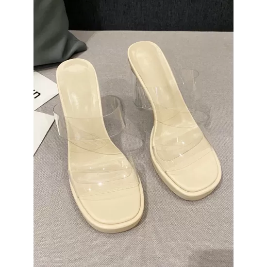 Open Toe Transparent Sandals Platform Shoes Open Toe Transparent Sandals Platform Shoes