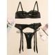 Sexy Lace See-Through Underwired Three-Piece Lingerie Set Sexy Lace See-Through Underwired Three-Piece Lingerie Set