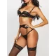 Sexy Lace See-Through Underwired Three-Piece Lingerie Set Sexy Lace See-Through Underwired Three-Piece Lingerie Set