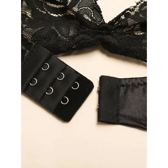 Sexy Lace See-Through Underwired Three-Piece Lingerie Set Sexy Lace See-Through Underwired Three-Piece Lingerie Set