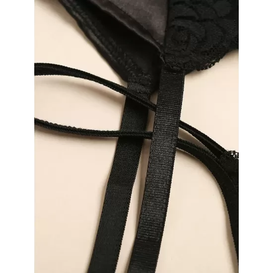 Sexy Lace See-Through Underwired Three-Piece Lingerie Set Sexy Lace See-Through Underwired Three-Piece Lingerie Set