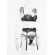 Sexy Lace See-Through Underwired Three-Piece Lingerie Set Sexy Lace See-Through Underwired Three-Piece Lingerie Set