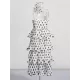 Layered Pleated Polka-Dot Ruffle Trim Split-Joint Three-Dimensional Flower Zipper High Waisted Sleeveless Spaghetti-Neck Midi Dresses Layered Pleated Polka-Dot Ruffle Trim Split-Joint Three-Dimensional Flower Zipper High Waisted Sleeveless Spaghetti-Neck Midi Dresses