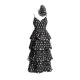 Layered Pleated Polka-Dot Ruffle Trim Split-Joint Three-Dimensional Flower Zipper High Waisted Sleeveless Spaghetti-Neck Midi Dresses Layered Pleated Polka-Dot Ruffle Trim Split-Joint Three-Dimensional Flower Zipper High Waisted Sleeveless Spaghetti-Neck Midi Dresses