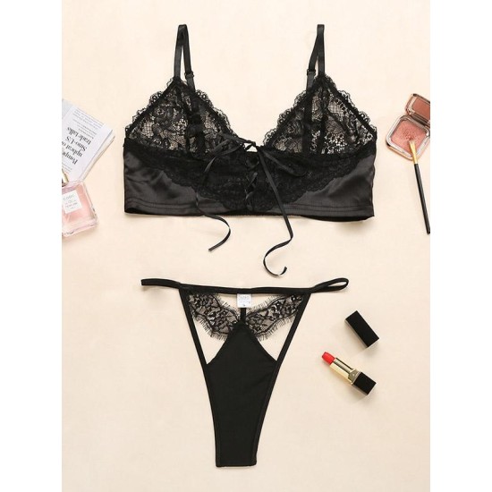 Hollow Bandage Split Lingerie Set Hollow Bandage Split Lingerie Set
