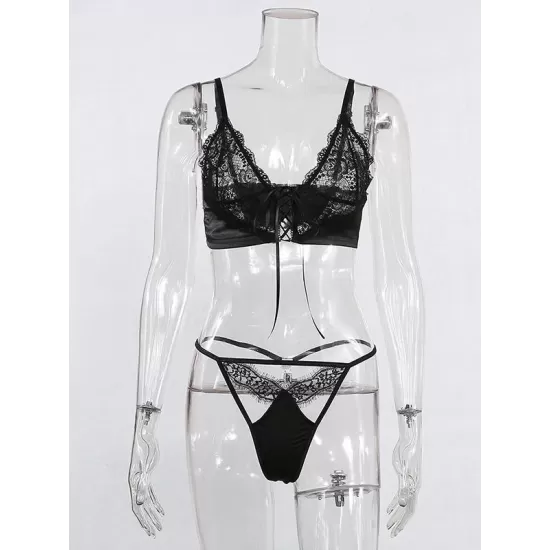Hollow Bandage Split Lingerie Set Hollow Bandage Split Lingerie Set