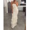 Elasticity Pleated Split-Joint Bodycon Sleeveless Tube Maxi Dresses