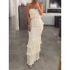 Elasticity Pleated Split-Joint Bodycon Sleeveless Tube Maxi Dresses Elasticity Pleated Split-Joint Bodycon Sleeveless Tube Maxi Dresses