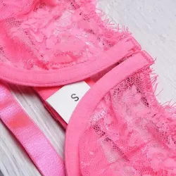 Eyelash Lace Underwired Split Sexy Lingerie