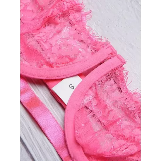 Eyelash Lace Underwired Split Sexy Lingerie Eyelash Lace Underwired Split Sexy Lingerie