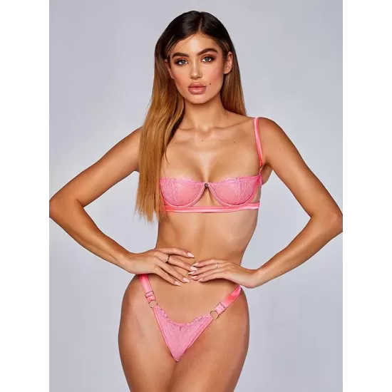 Eyelash Lace Underwired Split Sexy Lingerie Eyelash Lace Underwired Split Sexy Lingerie