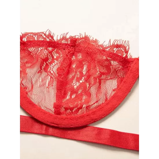 Eyelash Lace Underwired Split Sexy Lingerie Eyelash Lace Underwired Split Sexy Lingerie