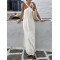 Pleated Solid Color Loose Sleeveless Spaghetti-Neck Maxi Dresses