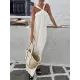 Pleated Solid Color Loose Sleeveless Spaghetti-Neck Maxi Dresses Pleated Solid Color Loose Sleeveless Spaghetti-Neck Maxi Dresses
