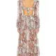 Floral-Print Bandage Puff Sleeves Asymmetric Bohemian Maxi Dress Floral-Print Bandage Puff Sleeves Asymmetric Bohemian Maxi Dress
