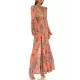 Floral-Print Bandage Puff Sleeves Asymmetric Bohemian Maxi Dress Floral-Print Bandage Puff Sleeves Asymmetric Bohemian Maxi Dress