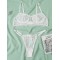 Sweet Floral Lace Underwired Bandeau Split Lingerie