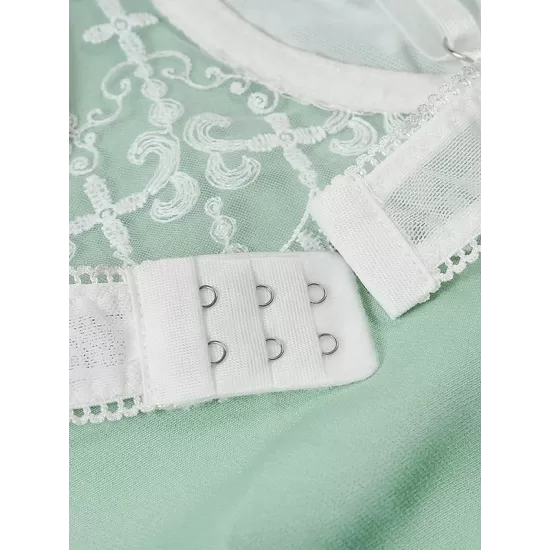 Sweet Floral Lace Underwired Bandeau Split Lingerie Sweet Floral Lace Underwired Bandeau Split Lingerie