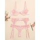 Sexy Lace Split-Joint Underwired Three-Piece Lingerie Set Sexy Lace Split-Joint Underwired Three-Piece Lingerie Set