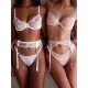 Sexy Lace Split-Joint Underwired Three-Piece Lingerie Set Sexy Lace Split-Joint Underwired Three-Piece Lingerie Set