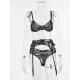 Sexy Lace Split-Joint Underwired Three-Piece Lingerie Set Sexy Lace Split-Joint Underwired Three-Piece Lingerie Set