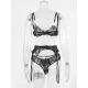 Sexy Lace Split-Joint Underwired Three-Piece Lingerie Set Sexy Lace Split-Joint Underwired Three-Piece Lingerie Set