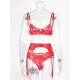Sexy Lace Split-Joint Underwired Three-Piece Lingerie Set Sexy Lace Split-Joint Underwired Three-Piece Lingerie Set