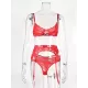 Sexy Lace Split-Joint Underwired Three-Piece Lingerie Set Sexy Lace Split-Joint Underwired Three-Piece Lingerie Set