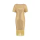 Sequined Shiny Solid Color Split-Joint Tasseled Bodycon Short Sleeves Round-Neck Midi Dresses Sequined Shiny Solid Color Split-Joint Tasseled Bodycon Short Sleeves Round-Neck Midi Dresses
