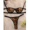 Sexy Leopard Print Hollow Bandage Erotic Lingerie