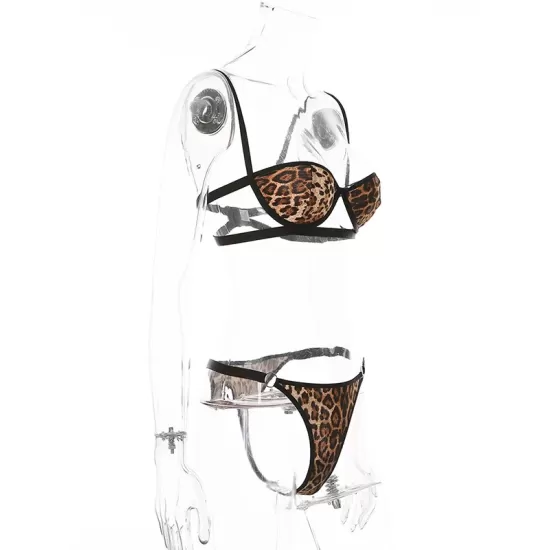 Sexy Leopard Print Hollow Bandage Erotic Lingerie Sexy Leopard Print Hollow Bandage Erotic Lingerie