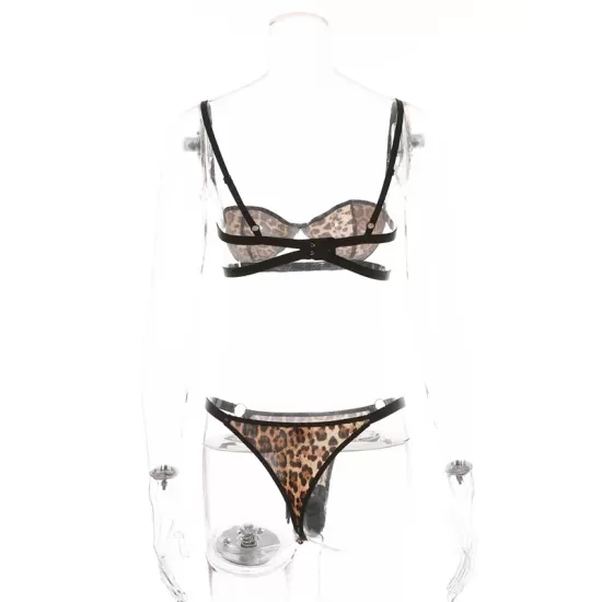 Sexy Leopard Print Hollow Bandage Erotic Lingerie Sexy Leopard Print Hollow Bandage Erotic Lingerie