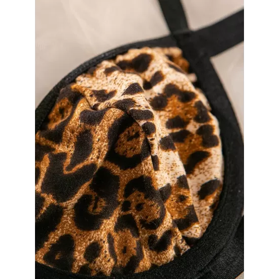 Sexy Leopard Print Hollow Bandage Erotic Lingerie Sexy Leopard Print Hollow Bandage Erotic Lingerie