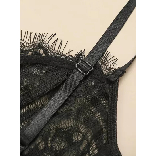 Sexy Lace Hollow Underwired Split Erotic Lingerie Sexy Lace Hollow Underwired Split Erotic Lingerie