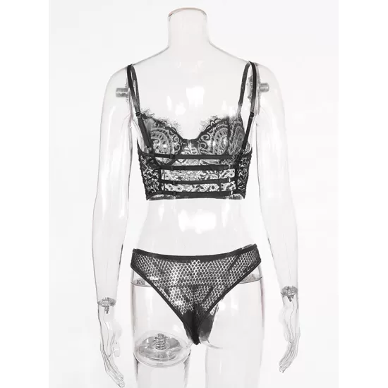 Sexy Lace Hollow Underwired Split Erotic Lingerie Sexy Lace Hollow Underwired Split Erotic Lingerie