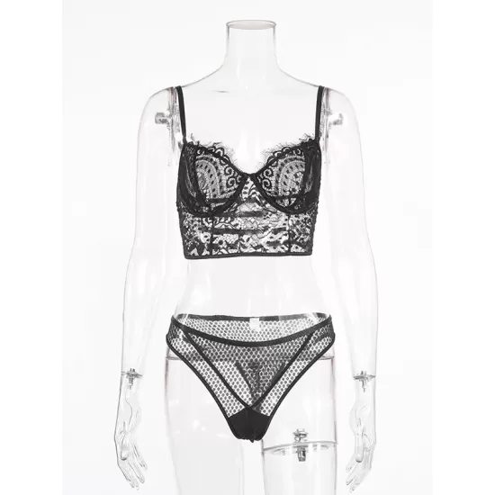 Sexy Lace Hollow Underwired Split Erotic Lingerie Sexy Lace Hollow Underwired Split Erotic Lingerie