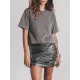 Elastics Pleated Shiny Bodycon Skinny Skirts Elastics Pleated Shiny Bodycon Skinny Skirts