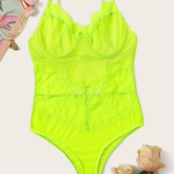 Eyelash Lace Underwired One-Piece Bodysuit Lingerie