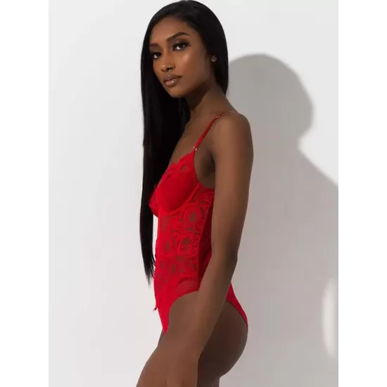 Eyelash Lace Underwired One-Piece Bodysuit Lingerie Eyelash Lace Underwired One-Piece Bodysuit Lingerie